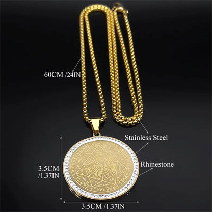 Pendentif-collier-des-anges-medaille-des-sept-archanges-chaine-de-protection-acier-inoxydable-sceau-de-salomon-bijoux-grandeur