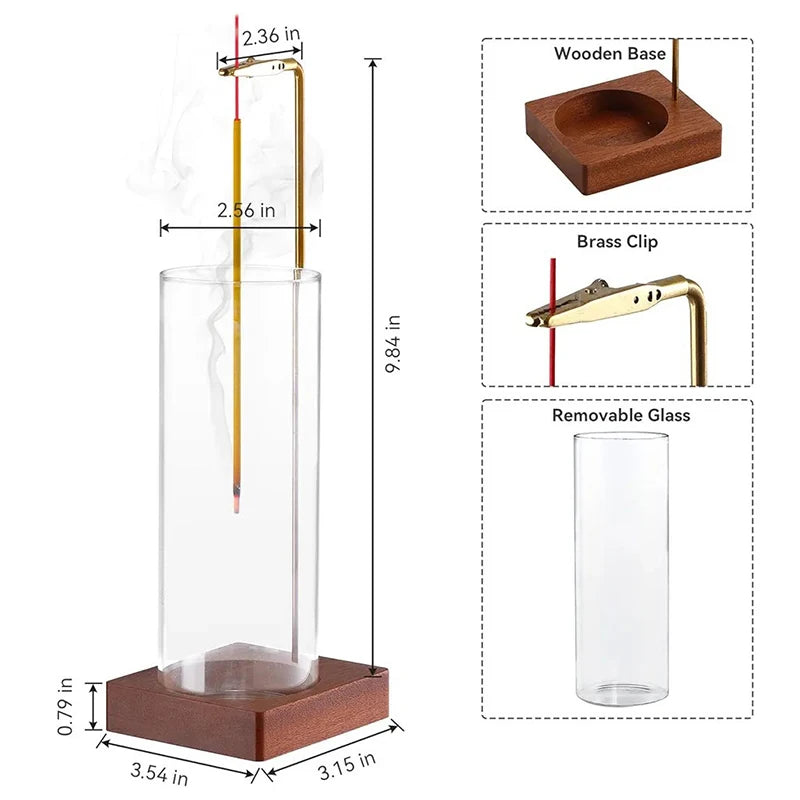 Porte-encens-sans-gachis-pour-batons-attrape-verre-parfait-detente