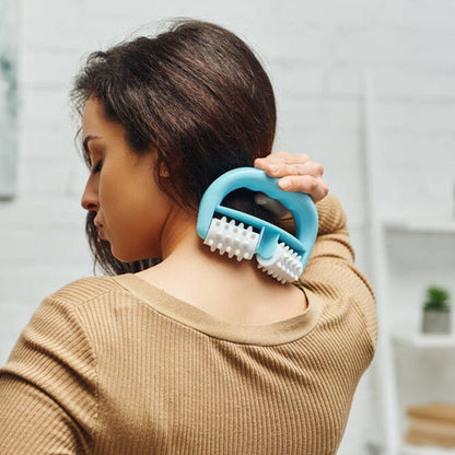 Rouleau de massage anti cellulite bleu cou