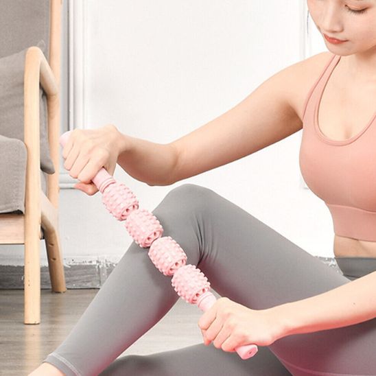 Rouleau massage bâton à rouler rose