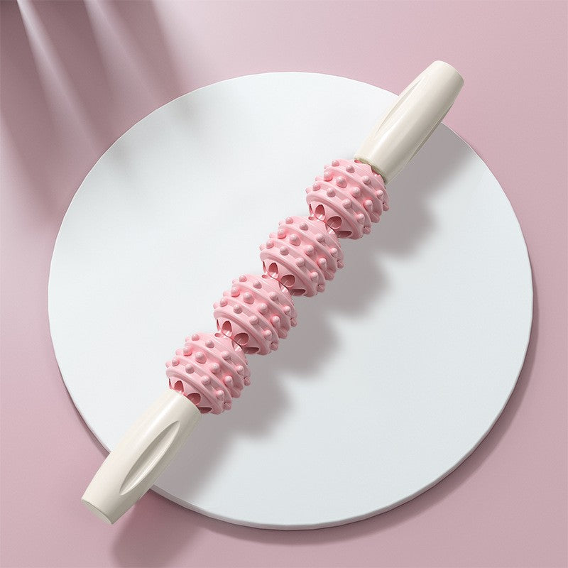 Rouleau massage bâton à rouler rose blanc