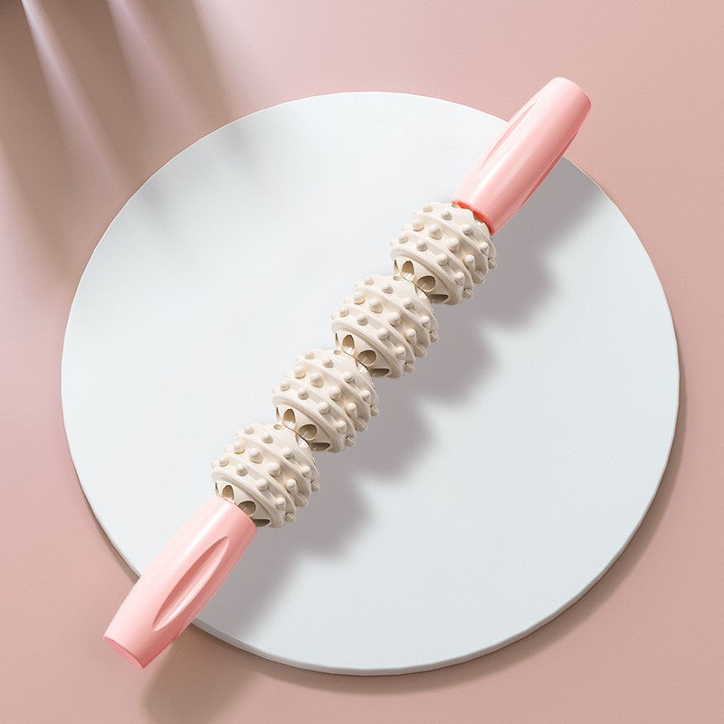 Rouleau massage bâton à rouler blanc rose