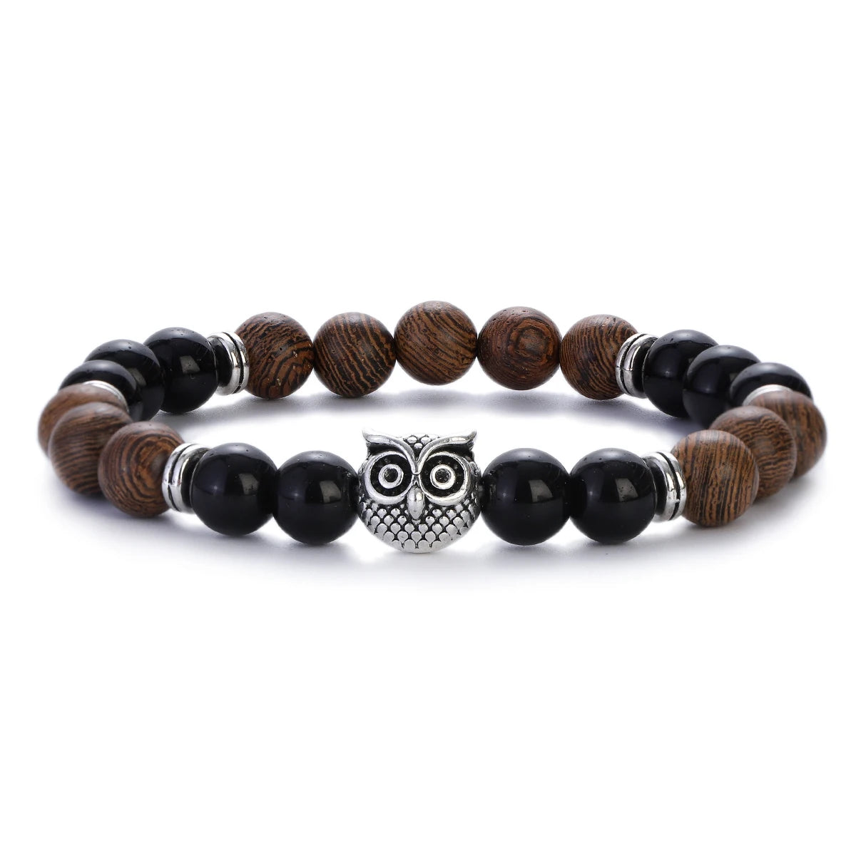 Bracelet en perles - En bois naturel pour hommes et femmes, bijoux de prière, yoga, méditation, blanc, noir