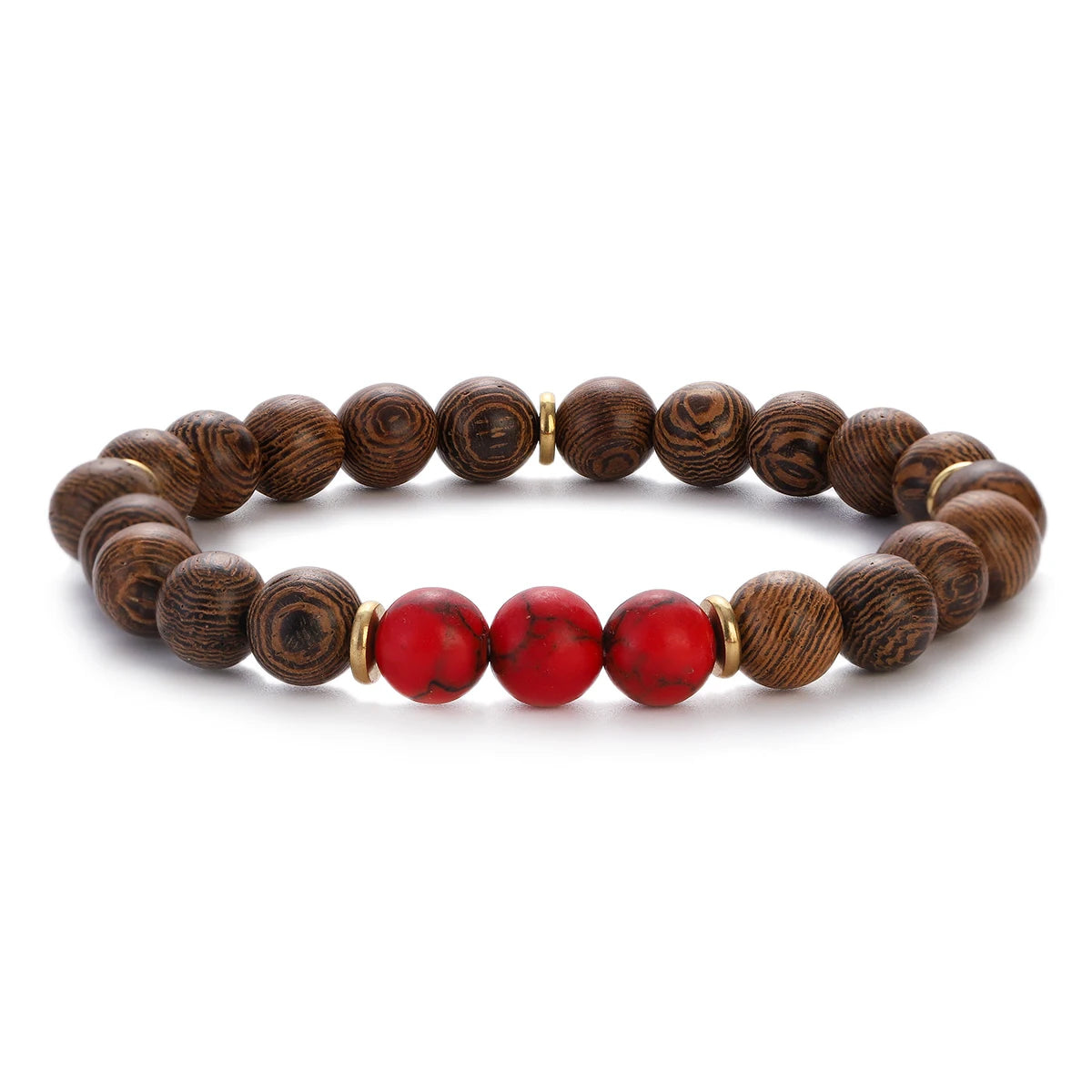 Bracelet en perles - En bois naturel pour hommes et femmes, bijoux de prière, yoga, méditation, blanc, noir