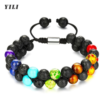 Bracelet en Perles - de Méditation en Pierre des 7 Chakras