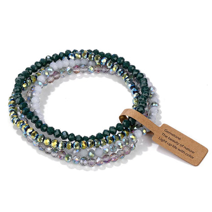 Bracelet cristal - Pierre naturelle 4 pièces/ensemble bracelets de guérison Reiki en cristal de quartz