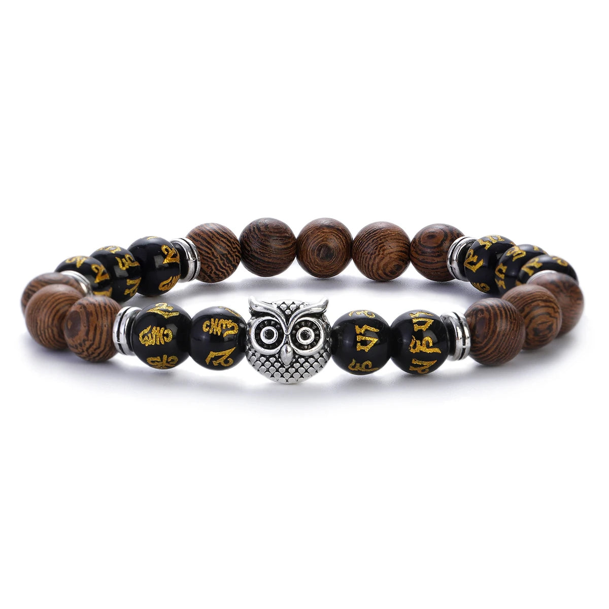 Bracelet en perles - En bois naturel pour hommes et femmes, bijoux de prière, yoga, méditation, blanc, noir