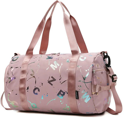 Sac-de-sport-femme-homme-bandouliere-fille-garcon-lettres-graffiti-yoga-rose