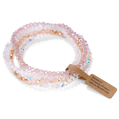 Bracelet cristal - Pierre naturelle 4 pièces/ensemble bracelets de guérison Reiki en cristal de quartz