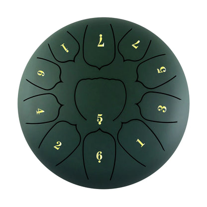 Tambour-langue-en-acier-tambour-a-main-baguettes-meditation-vert-foncé