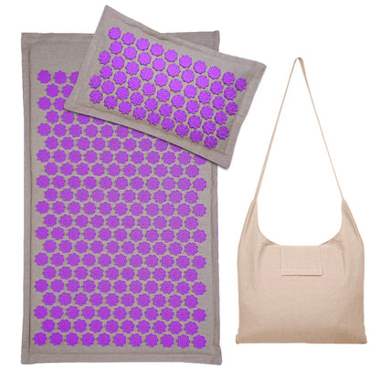 Tapis-acupression-naturel-fleur-lotus-mauve