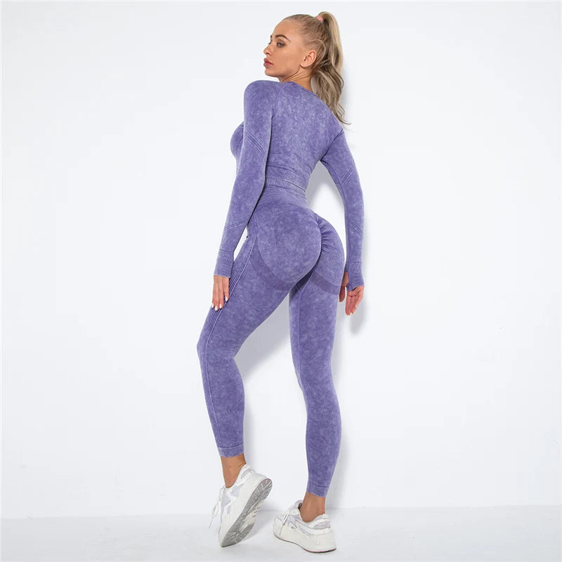 Tenue-yoga-sans-couture-pour-femme-manches-longues-sport-fitness-gym-combinaison-entrainement-violet