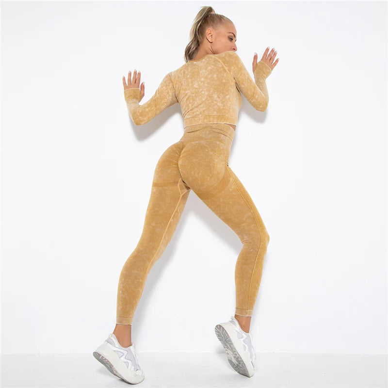 Tenue-yoga-sans-couture-pour-femme-manches-longues-sport-fitness-jaune