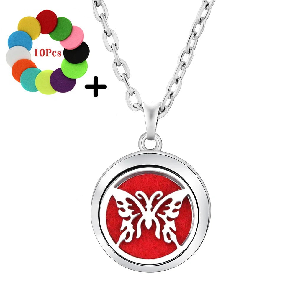 arbre-de-vie-collier-aromathérapie-papillon-rouge