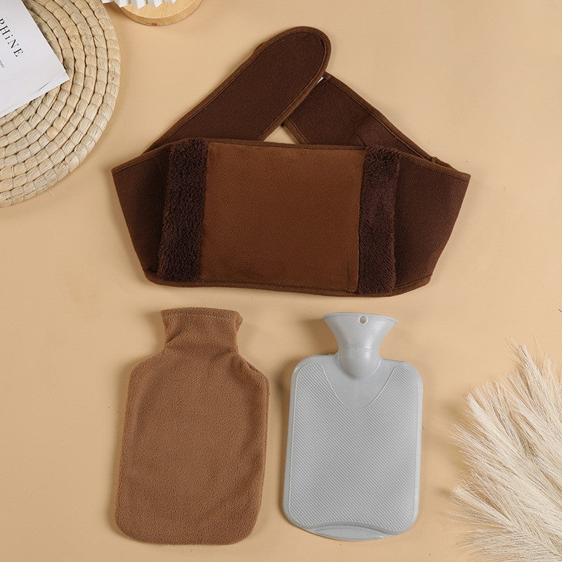 Bouillotte microonde ceinture abdominale chauffante brun 