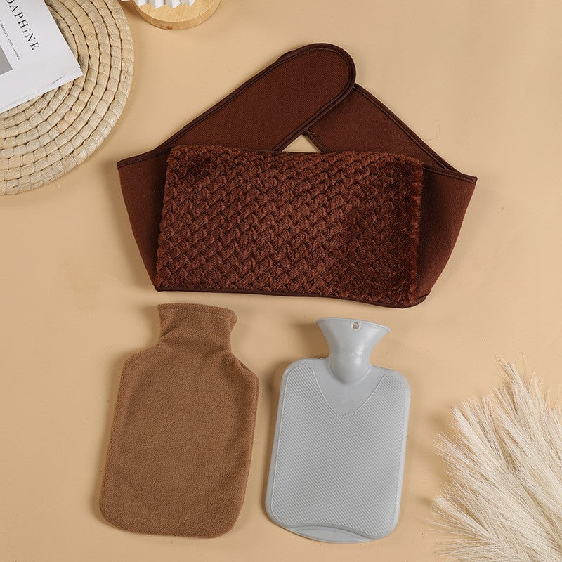 Bouillotte microonde ceinture abdominale chauffante brun foncé