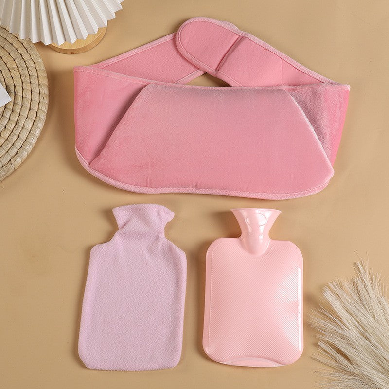 Bouillotte microonde ceinture abdominale chauffante rose pâle