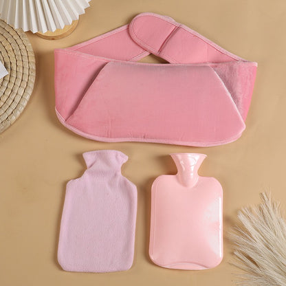 Bouillotte microonde ceinture abdominale chauffante rose pâle
