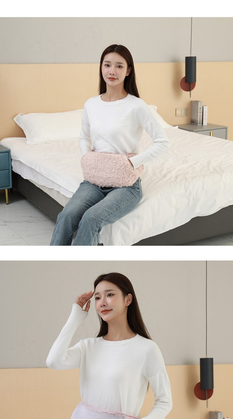 Bouillotte micro onde moment de douceur ceinture chauffante peluche rose femme