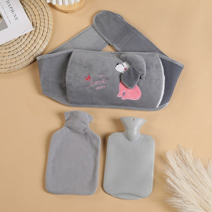 bouillotte peluche micro onde ceinture abdominale chauffante gris chien love