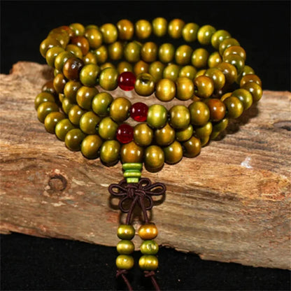bracelet-en-perles-bois-santal-naturel-vert-rouge