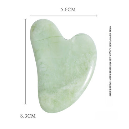 Gua sha assiette à gratter en forme de coeur de jade 6 couleurs grandeur