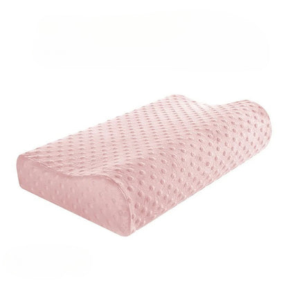 Oreiller ergonomique en bambou mémoire de forme rose