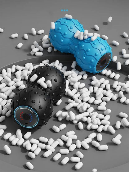 Rouleau de massage  boule de massage vibrante à 5 vitesses mécanisme bleu noir soin